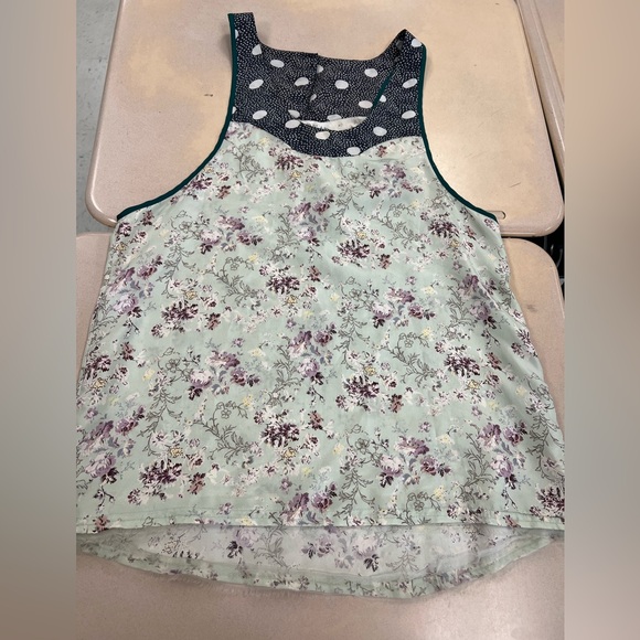 Lerario. Beatriz Silk Floral/ Polka Dot Tank Top Size 8 - Picture 1 of 7